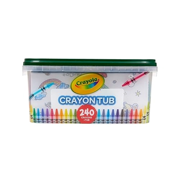 Crayola Crayon Tub (240ct), Bulk Crayon Set, Kids Coloring & Art Supplies, Crayons for Kids, Holiday Gifts, Ages 3, 4, 5 [Amazon Exclusive]