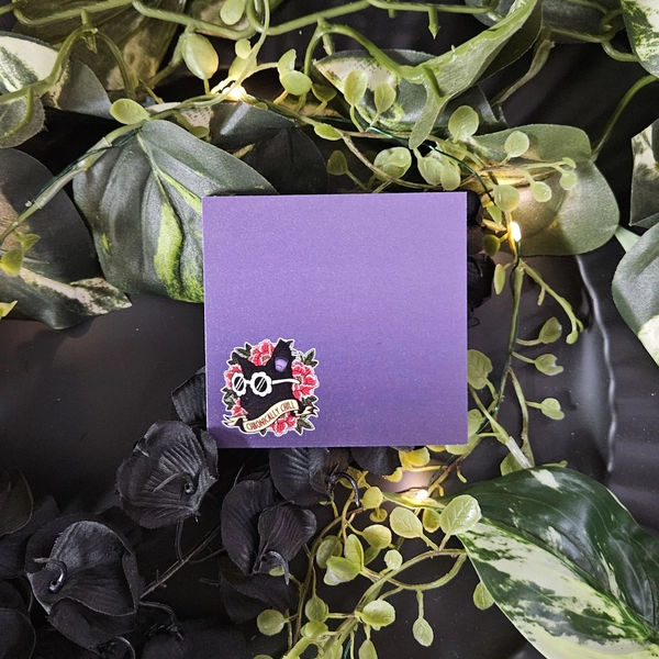 STICKY NOTES: Chronically Chill Cat , Chill Cat with Sunglasses , Chronically Chill Vibes Sticky Notes , Cat and Floral Memo Pad