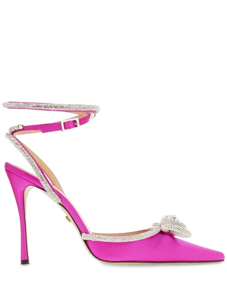 MACH & MACH 110m Satin Double Bow Pumps | Pink | FARFETCH UK