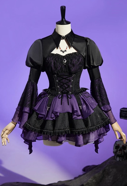 Haunted Night Lace-up Dress