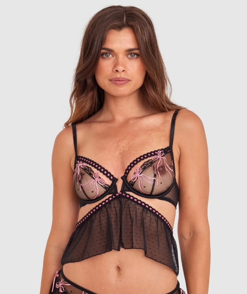 Night Games Bow Peep Unlined Cami - Black 10BC