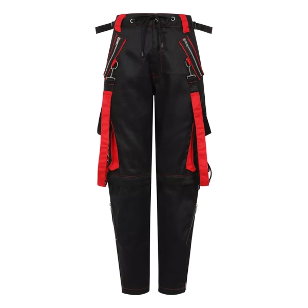 Banned Banned - Sine Strappy Pantalon coupe standard - Noir/Rouge | Attitude France