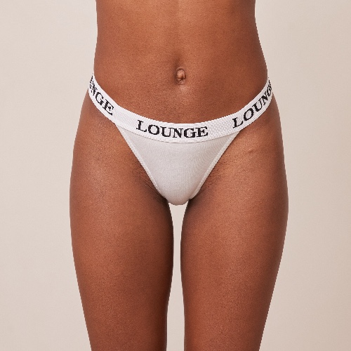 Bamboo Triangle Thong - All White | L