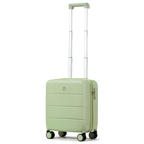 Hanke 16 Inch Underseat Carry On Luggage Suitcase with Spinner Wheels Hard Shell Suitcases Mini Small Carry On Bag for Airline Approved TSA Luggage Lightweight Travel Suit Case Women Men(Bamboo Green) - Underseat 16-Inch - Bamboo Green