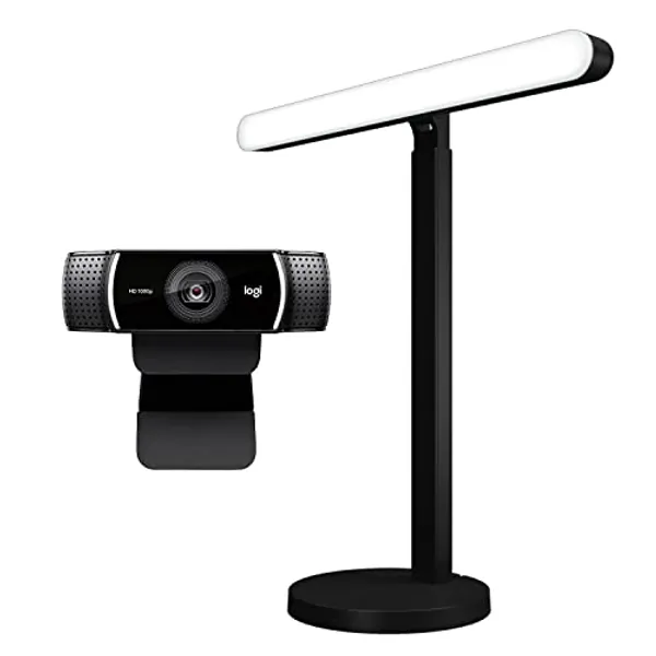 Logitech C922x Pro Stream Webcam 1080p Camera for HD Video Streaming Litra Beam Premium LED Streaming Key Light with TrueSoft, Adjustable Desktop Mount