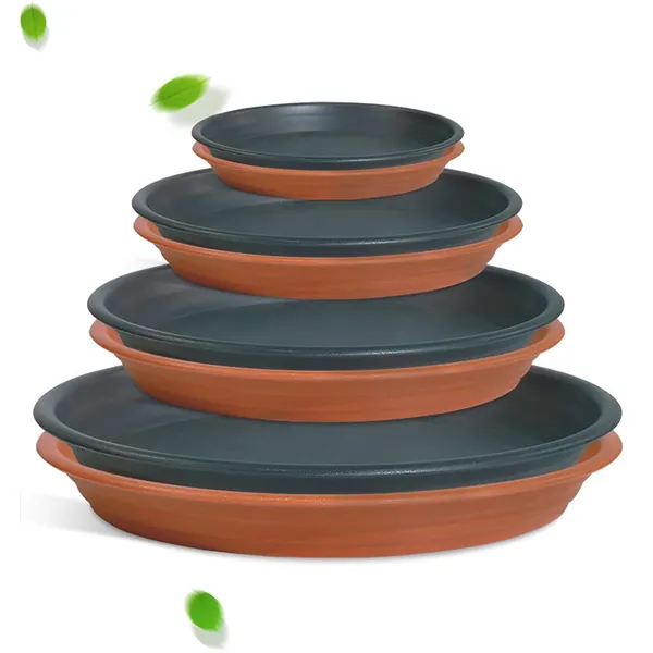 PUDSIRN 8 Pcs Plant Pot Saucers 14.5cm/19cm/25cm/29cm, Plastic Flower Pot Drip Trays, Round Plant Drip Plates for Indoor and Outdoor