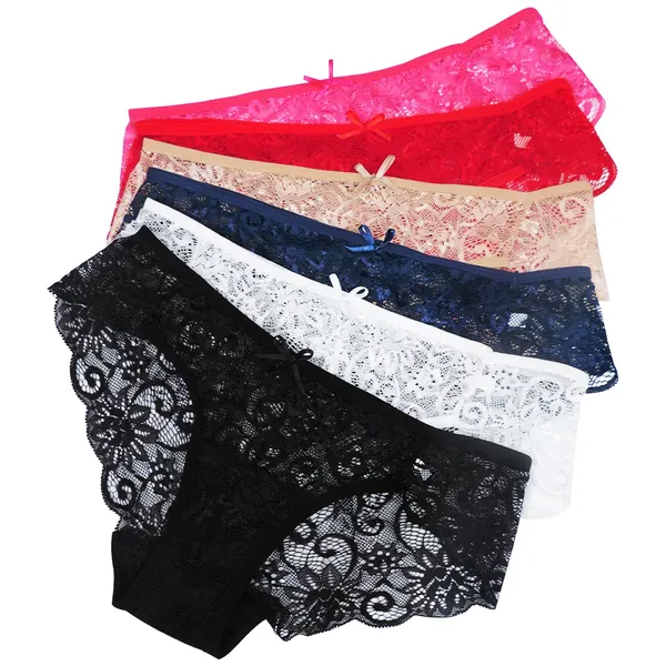 Sunm Boutique Womens Underwear Invisible Seamless Bikini Lace Underwear Half Back Coverage Panties