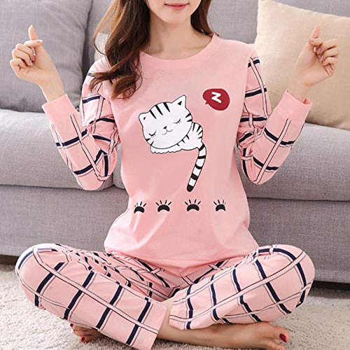 Women Pajamas Set Winter Pajamas for Women Thin Cartoon Pijamas Printed Pijama Women Long Sleeve Cute Sleepwear Casual - M-L - Onecolor