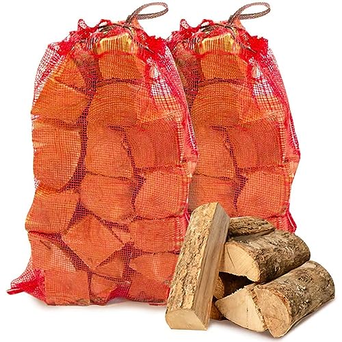 Laeto Firewood Depot 48kg Bag Of Kiln Dried Mixed Hardwood Fire Wood 160L | Fire Logs Natural Firelighters for Log Burner, Camp Fire, Fire Pit - Dried Under 20% - x4 12kg Bags (160L) - Mixed Hardwood - x4 Nets