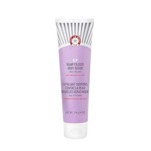First Aid Beauty - KP Bump Eraser Body Scrub with 10% AHA, Keratosis Pilaris Skin Exfoliater with Glycolic and Lactic acids, Helps Reduce Chicken Skin Bumps, Safe for Sensitive Skin, 4 oz - 4 Ounce (Pack of 1)