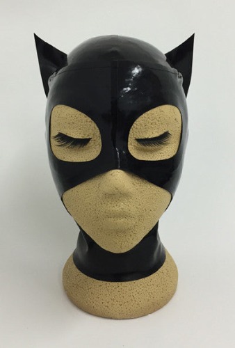Catwoman Hood Black + Silver | XS / Without hole / Silver