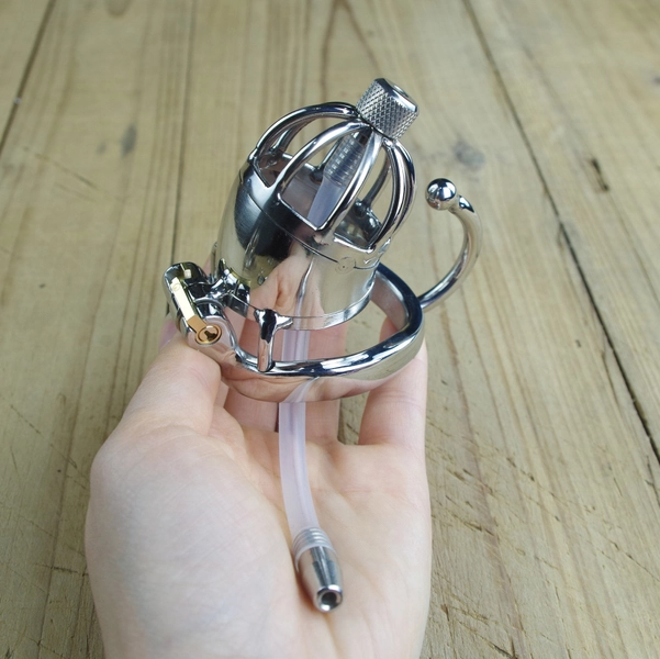 Cage de chasteté masculine avec le pénis inoxydable sonne accessoires testiculaires séparés anneau chasteté dispositif