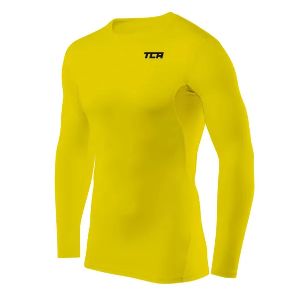 TCA Mannen HyperFusion Compressie Basislaag Top Lange Mouw Ondershirt - Crew Hals
