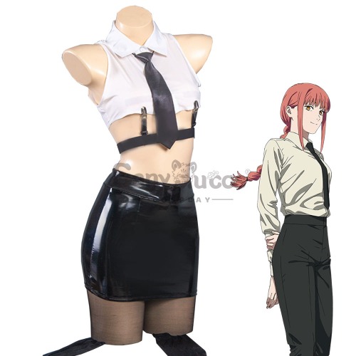 【In Stock】Anime Chainsaw Man Cosplay Office Lady Makima Cosplay Costume - L