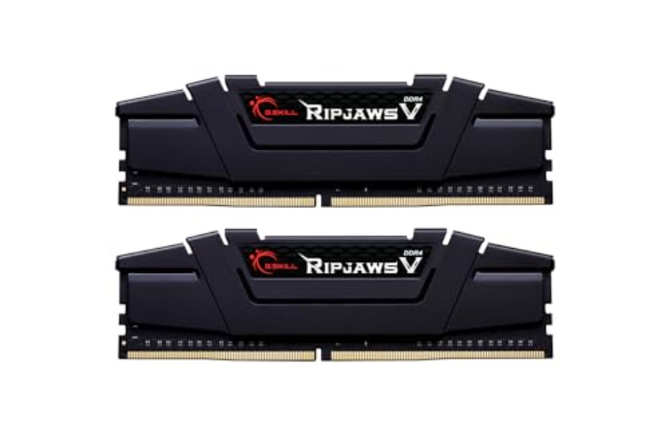 G.SKILL Ripjaws V Series (Intel XMP) DDR4 RAM 32GB (2x16GB) 3200MT/s CL16-18-18-38 1.35V Desktop Computer Memory UDIMM - Black (F4-3200C16D-32GVK) - 32GB (2x16GB) - DDR4 3200 - Black