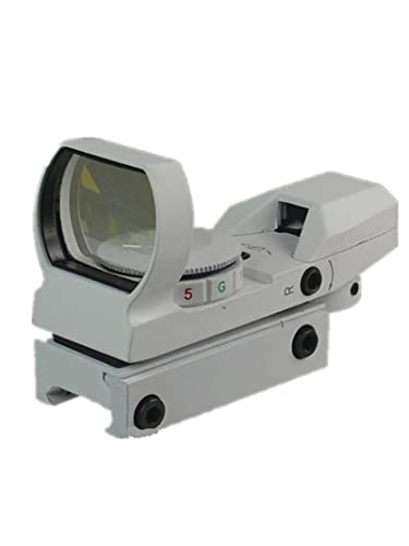 DB TAC INC White Color Finished Holographic Reflex Both Red and Green & 4 Reticals for Picatinny/Weaver