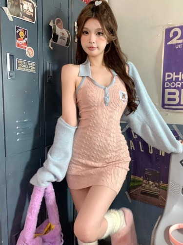 Knit Teddy Dress - Two-piece set / XL