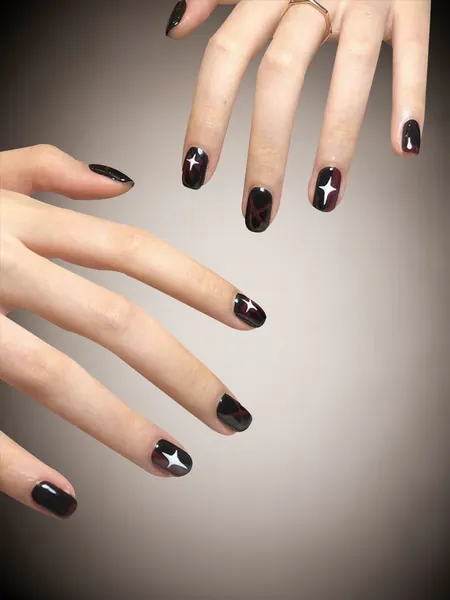 ROMWE Kawaii 24pcs Short Square Fake Nail & 1sheet Tape