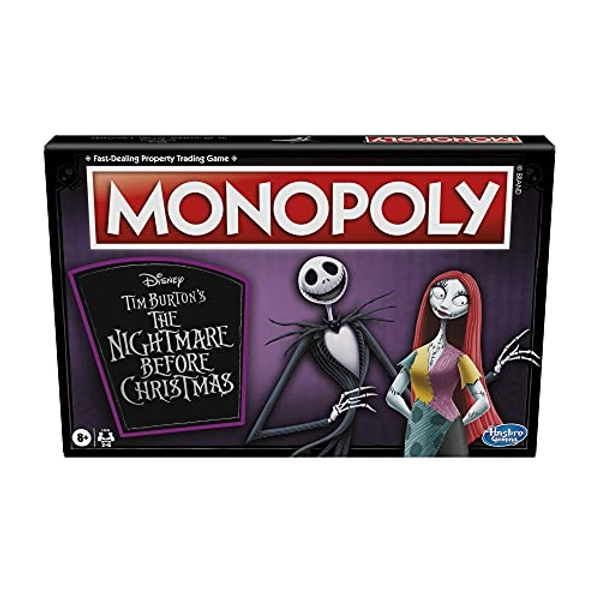 Hasbro Gaming Monopoly: Disney Tim Burton's The Nightmare Before Christmas Edition Board Game, Fun Family Game for Kids Ages 8 and Up (Amazon Exclusive)