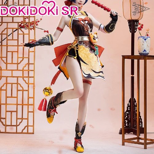 DokiDoki-SR Game Genshin Impact Xiang Ling Cosplay Costume / Shoes Women Xiangling | Costume Only-S-PRESALE