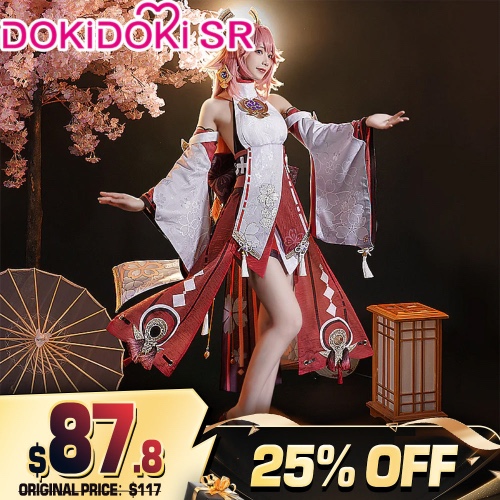 【 Ready For Ship】DokiDoki-SR Game Genshin Impact Yae Miko Cosplay Costume/Shoes | Costume Only-S