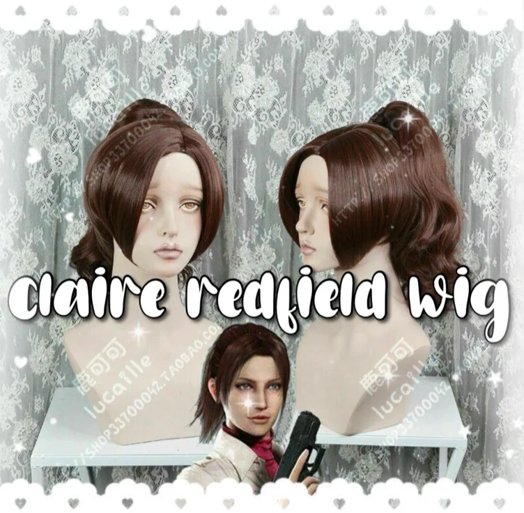 Resident Evil Claire Redfield Anime Styled Cosplay Perücke Braun Party Perücken/