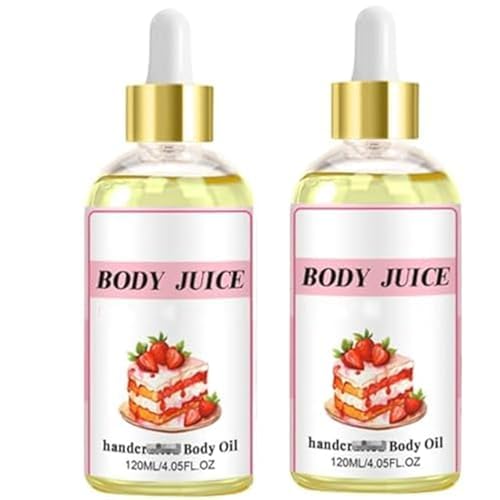 PARWENE Wild plus Body Juice Oil-Strawberry Scented Handcrafted, Natural Perfume 120ml Strawberry Body Oil Moisturizing for Women (1pc) - 2pcs