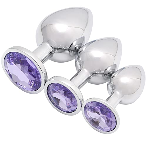 Akstore 3 Pcs Luxury Jewelry Design Fetish Anal Butt Plug (Light Purple) - Light Purple
