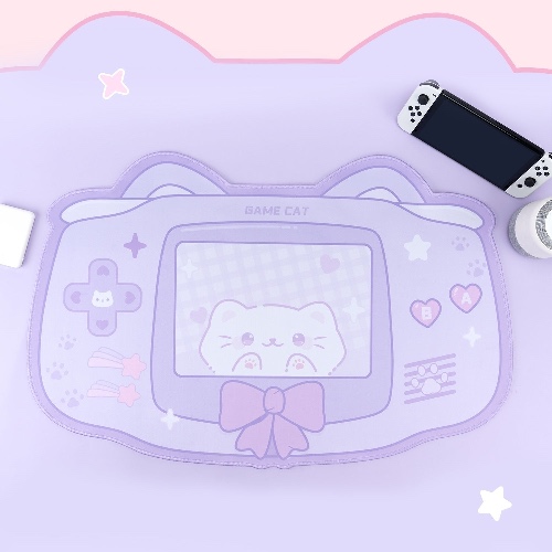 Kawaii Kitten Gaming Mousepad - Purple Cat