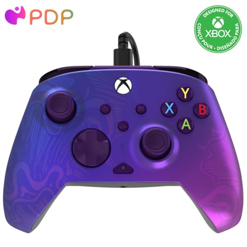 PDP Gaming REMATCH Enhanced Wired Controller Licensed for Xbox Series X|S/Xbox One/PC/Windows, Mappable Back Buttons, Advanced Customizable App - Purple Fade - Controller - Purple Fade