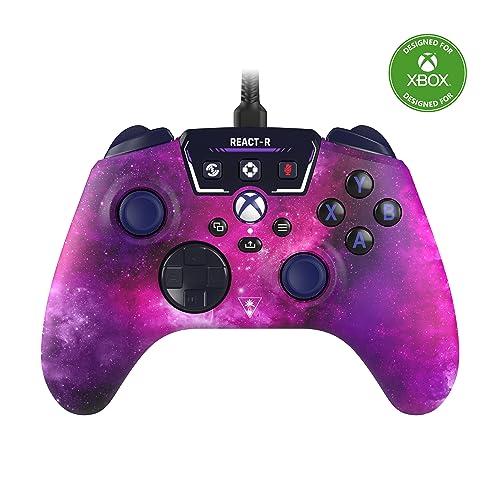 Turtle Beach REACT-R Wired Game Controller – Officially Licensed for Xbox Series X & S, Xbox One, and Windows 10|11 PC’s – Nebula - Purple - REACT-R
