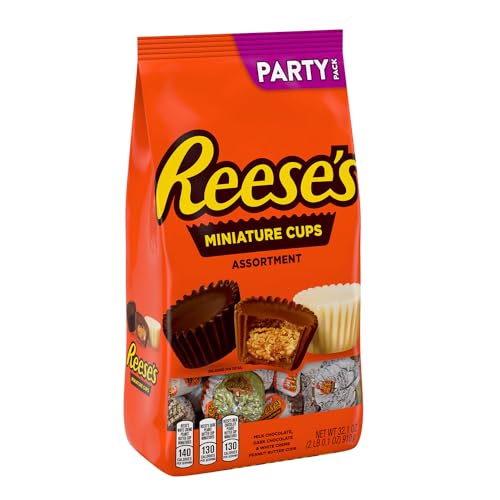 REESE'S Miniatures Assorted Flavored Peanut Butter Cups, Candy Party Pack, 32.1 oz - Assorted - 2 Pound (Pack of 1)