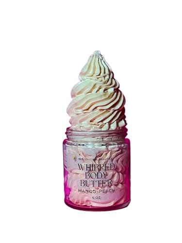 Bee-Youtiful Beauties Whipped Shea + Beeswax Body Butter | Hydrating Moisturizer with Shea Butter, Mango Butter Cocoa Butter, & Beeswax for Nourishing Body Care - 2oz - Mango Papaya - Mango Papaya - 2.00 Ounce (Pack of 1)
