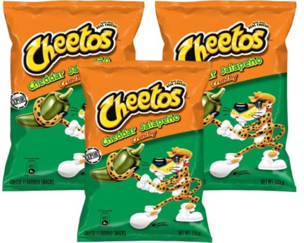 Cheetos Jalapeno Cheddar Crunchy - Pack of 3 - American US IMPORT - PARTY SNACK - 3 x 8oz Big Pack - Cheapest - By Blissify - Spicy Jalapeno - 226.00 g (Pack of 3)