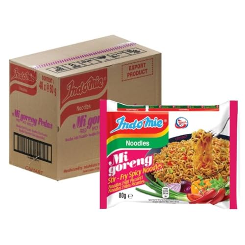 CNMART Indomie Mi goreng Stir Fry Spicy Flavour Instant Noodles 80g (Pack of 40)