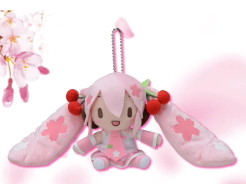 Hatsune Miku - Fluffy KCM Sakura Miku - Sega Plush (Pre-order) [In Stock, Ship Today] - Sakura Miku (Mouth Open)
