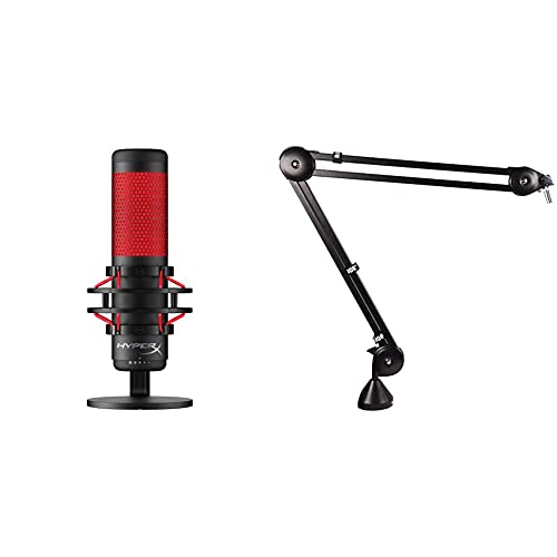 HYPERX QuadCast – Standalone Microphone for streamers, content creators and gamers PC, PS4, and Mac & RØDE PSA1 Professional Studio Arm