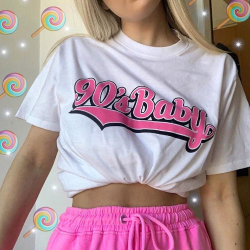 90s Baby Oversized Tee - White / S