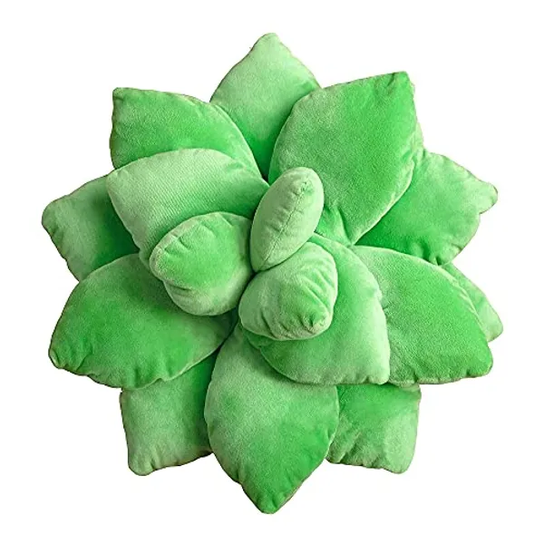 TYISON 3D Succulents Cactus Pillow, Cute Succulents, for Garden or Green Lovers Baby Green Plant Throw Pillows for Bedroom Room Home Decoration Novelty Plush Cushion, Greenc
