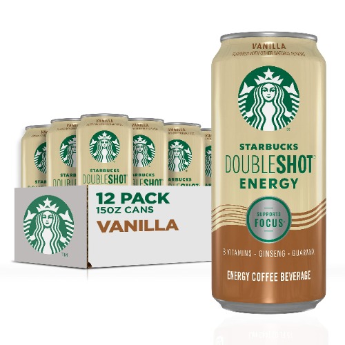 Starbucks Doubleshot Energy Espresso Coffee, Vanilla, 15 oz Cans (12 Pack) (Packaging May Vary) - Vanilla