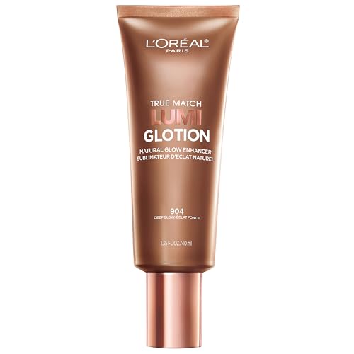 L'Oreal Paris Makeup True Match Lumi Glotion, Natural Glow Enhancer, Illuminator Highlighter Skin Tint, for an All Day Radiant Glow, Deep, 1.35 Ounces - 1.35 Fl Oz (Pack of 1) - 904 Deep