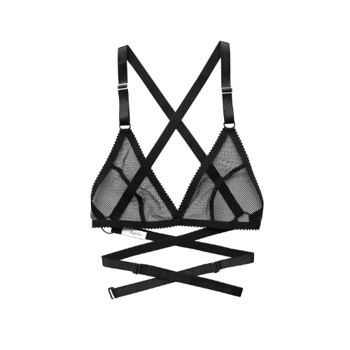 Rosemary Bralette Fishnet Mesh | Black Fishnet / M