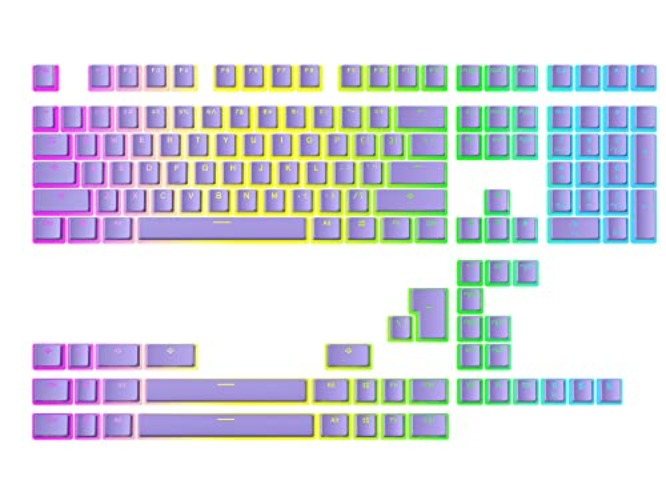 Ranked Set de Touches Pudding v2 en PBT | 145 Touches Double Shot Translucides pour Claviers ANSI US & ISO | Profil OEM pour Claviers Gaming RGB (Lavande) - 145 Touches - Lavande