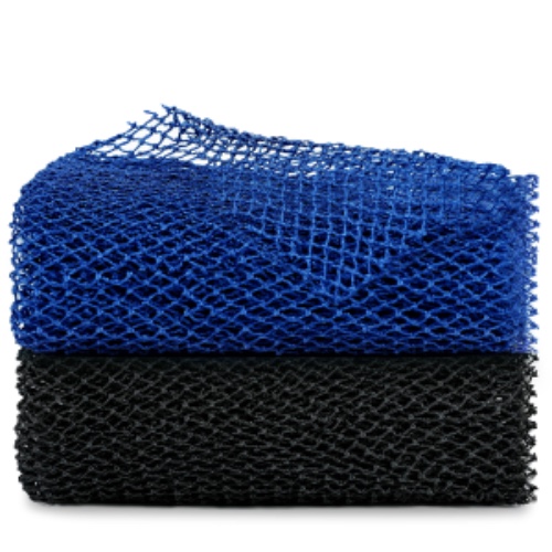 African Net Sponge, 2 Pieces African Exfoliating Net, Premium Nylon African Bathing Sponge Net, African Wash Net for Daily Back Body Scrub Scrubber Shower Net (Black, Blue) - 