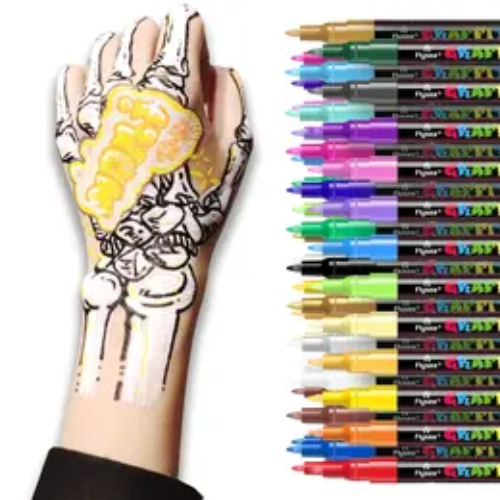 Washable Paint Marker Pen Set, 24pcs/set Skin Painting Marker Pen, Art Supplies for Adults & Teens, School Supplies, Halloween & Thanksgiving Gift