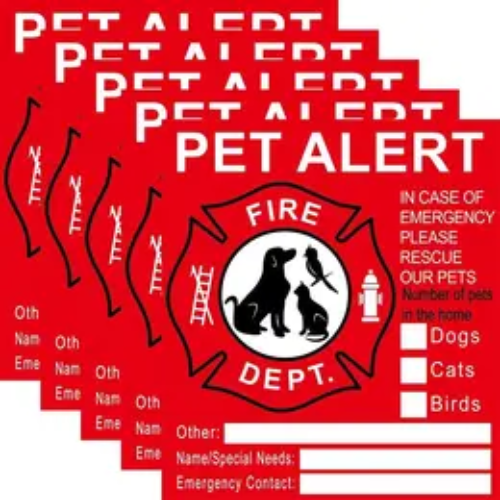 Pet Alert Sticker, 5pcs/set Pet Themed Warning Sticker for Home, Pet Alert Notification Sticker for Garden Yard