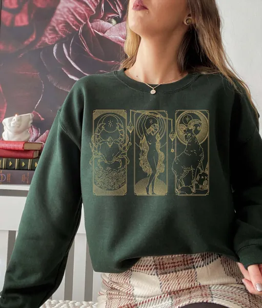 Custom BIG THREE Astrology Signs Sweatshirt | Custom sun moon and rising sign sweatshirt | Big three gift | Custom Cottagecore Sweatshirt |