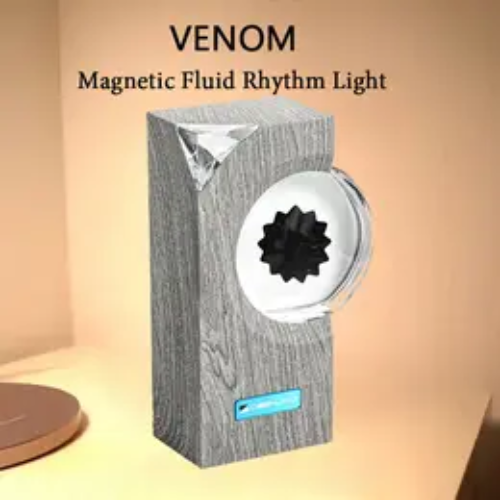 Magnetic Fluid, 360° Surround Sound Home Theater Audio, Dancing Ferrofluid with Musical Rhythm for Home TV, Computer and Desktop Decoration. Button Compact Metal Bluetooth Speaker