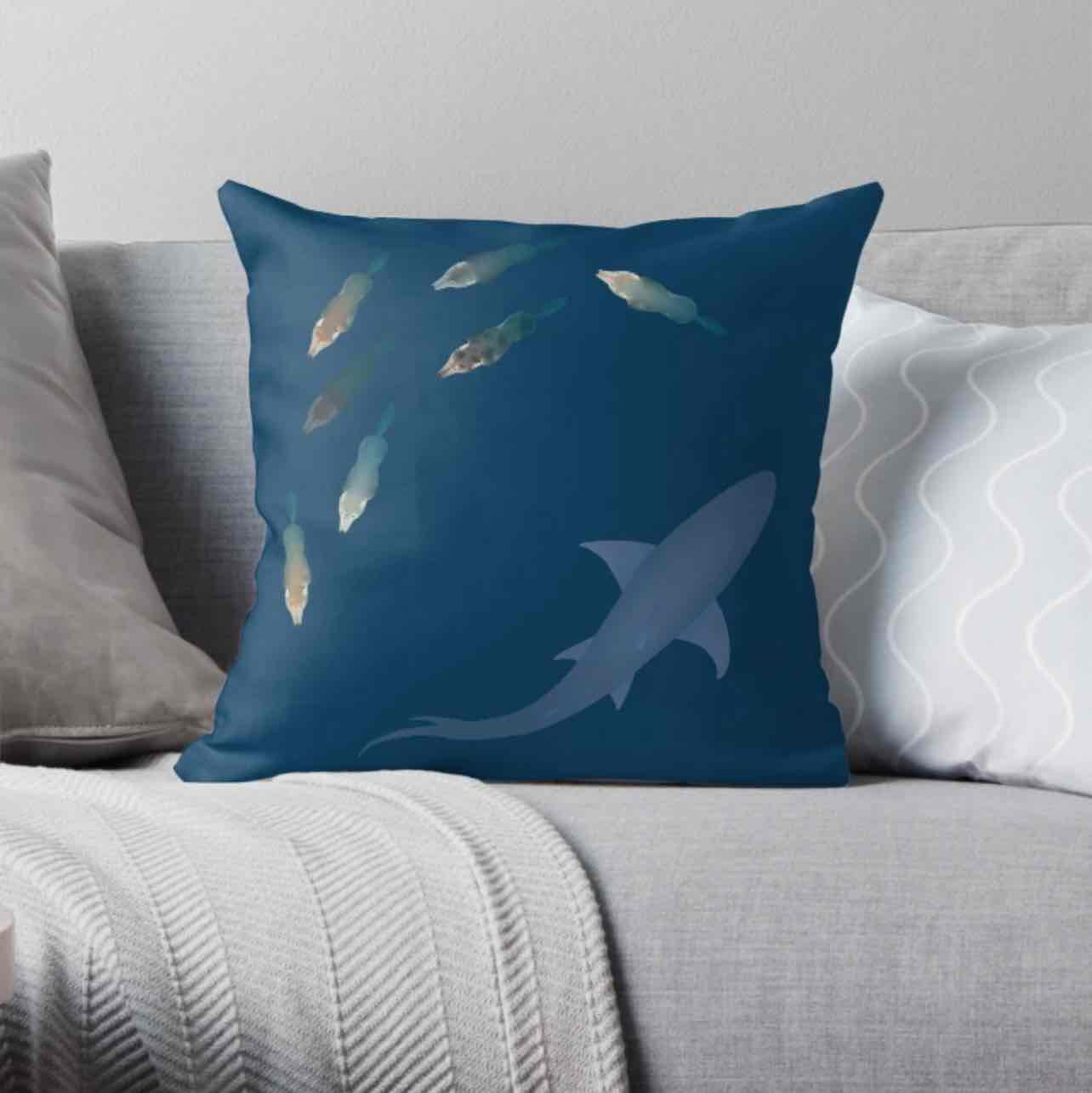 Guess the pack of wolves is swimming with the shark now! | Pillow