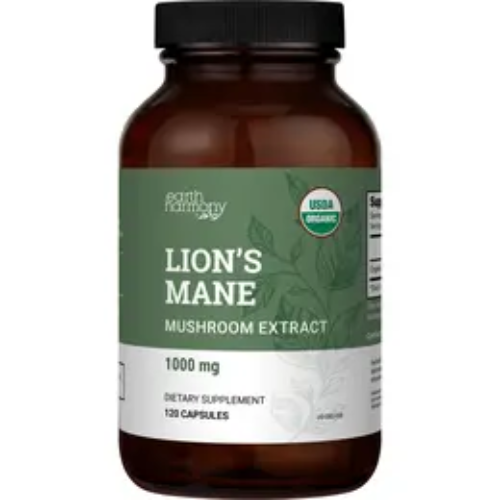 Earth Harmony Organic Lion's Mane Supplement for Brain Health